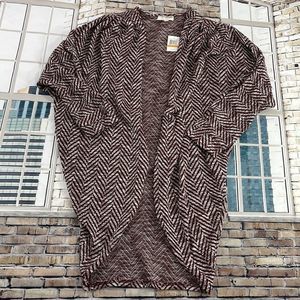 NWT Women’s Freshman Forever Brown & White Long Sleeve Cardigan (S) FN23